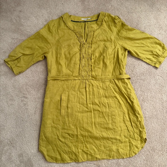 Boden Mustard Yellow Midi Dress - Picture 3 of 5